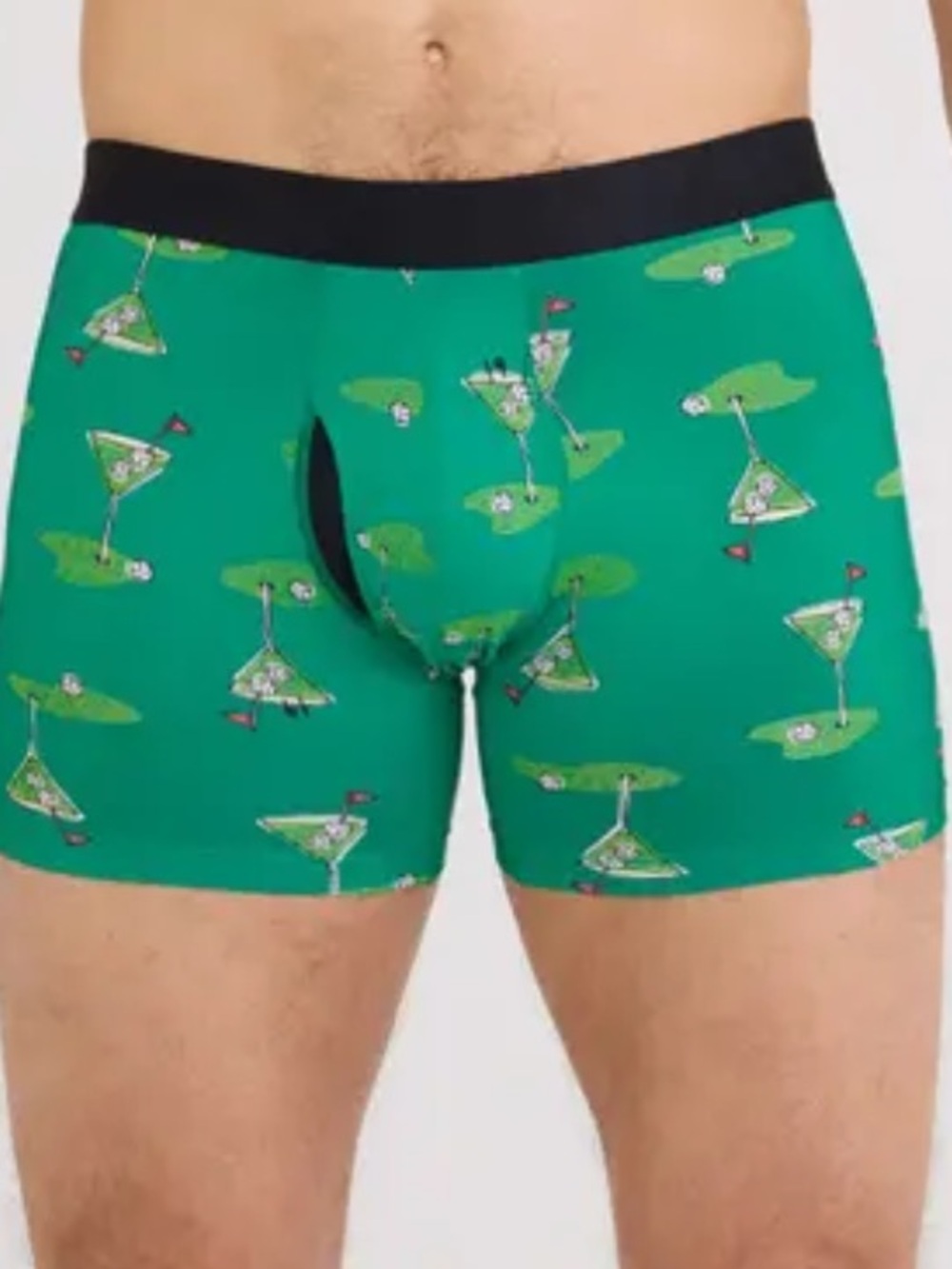 SAXX DROPTEMP BOXER COOLING COTTON GOLF MARTINI-LUSH MEAD, SIZE medium, NEW NWT
